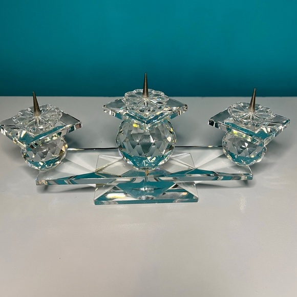 Swarovski Crystal 7600 NR115 3-Light Candle Holder Decorative Candles Retired - Picture 4 of 13